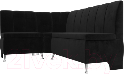 Уголок кухонный мягкий Лига Диванов Кантри левый / 106845L (велюр черный)