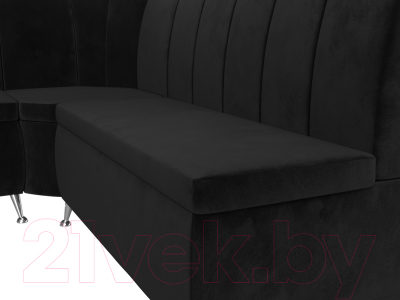 Уголок кухонный мягкий Лига Диванов Кантри левый / 106845L (велюр черный)
