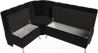 Уголок кухонный мягкий Лига Диванов Кантри левый / 106845L (велюр черный)