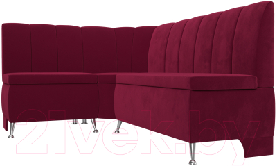 Уголок кухонный мягкий Лига Диванов Кантри левый / 113370L (микровельвет бордовый)