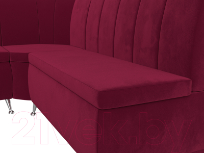 Уголок кухонный мягкий Лига Диванов Кантри левый / 113370L (микровельвет бордовый)