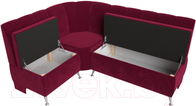 Уголок кухонный мягкий Лига Диванов Кантри левый / 113370L (микровельвет бордовый)