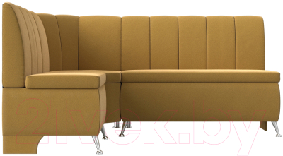 Уголок кухонный мягкий Лига Диванов Кантри левый / 113371L (микровельвет желтый)