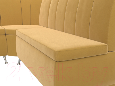 Уголок кухонный мягкий Лига Диванов Кантри левый / 113371L (микровельвет желтый)