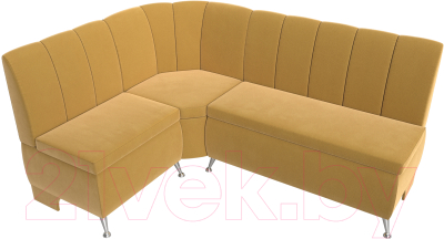 Уголок кухонный мягкий Лига Диванов Кантри левый / 113371L (микровельвет желтый)