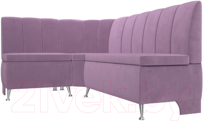 Уголок кухонный мягкий Лига Диванов Кантри левый / 113373L (микровельвет сиреневый)
