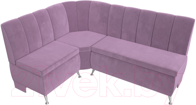 Уголок кухонный мягкий Лига Диванов Кантри левый / 113373L (микровельвет сиреневый)