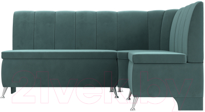 Уголок кухонный мягкий Лига Диванов Кантри правый / 106841 (велюр бирюзовый)