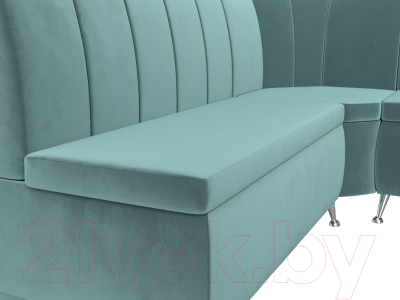 Уголок кухонный мягкий Лига Диванов Кантри правый / 106841 (велюр бирюзовый)