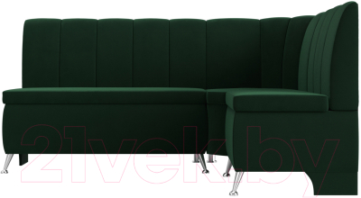 Уголок кухонный мягкий Лига Диванов Кантри правый / 106842 (велюр зеленый)