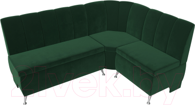 Уголок кухонный мягкий Лига Диванов Кантри правый / 106842 (велюр зеленый)