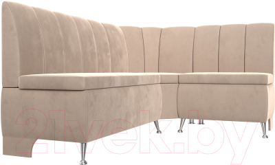Уголок кухонный мягкий Лига Диванов Кантри правый / 106843 (велюр бежевый)
