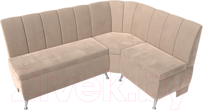 Уголок кухонный мягкий Лига Диванов Кантри правый / 106843 (велюр бежевый)