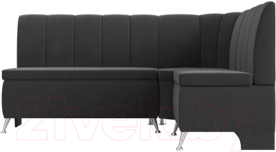 Уголок кухонный мягкий Лига Диванов Кантри правый / 106844 (велюр серый)