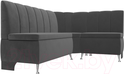 Уголок кухонный мягкий Лига Диванов Кантри правый / 106844 (велюр серый)