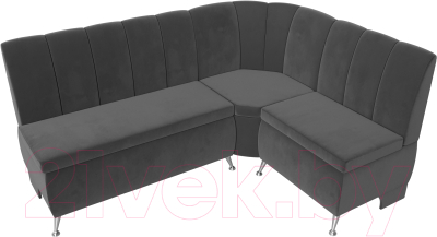 Уголок кухонный мягкий Лига Диванов Кантри правый / 106844 (велюр серый)