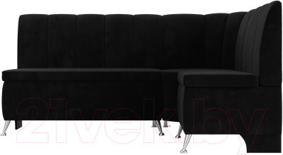 Уголок кухонный мягкий Лига Диванов Кантри правый / 106845 (велюр черный)