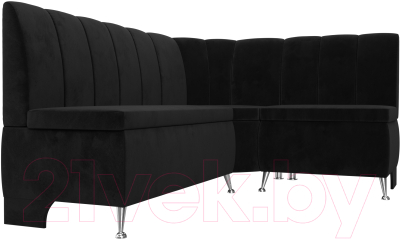 Уголок кухонный мягкий Лига Диванов Кантри правый / 106845 (велюр черный)