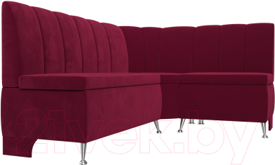Уголок кухонный мягкий Лига Диванов Кантри правый / 113370 (микровельвет бордовый)