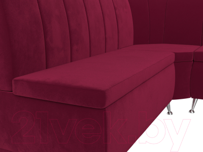 Уголок кухонный мягкий Лига Диванов Кантри правый / 113370 (микровельвет бордовый)