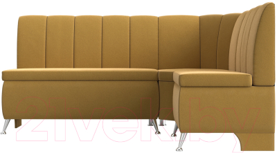 Уголок кухонный мягкий Лига Диванов Кантри правый / 113371 (микровельвет желтый)