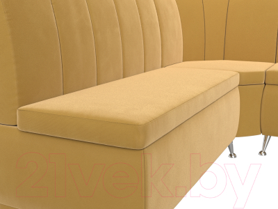 Уголок кухонный мягкий Лига Диванов Кантри правый / 113371 (микровельвет желтый)