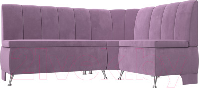 Уголок кухонный мягкий Лига Диванов Кантри правый / 113373 (микровельвет сиреневый) - фото