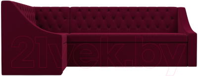Уголок кухонный мягкий Лига Диванов Мерлин левый / 109417L (микровельвет бордовый)