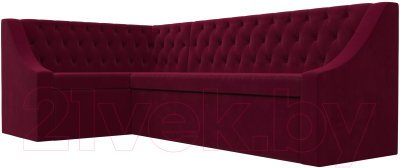 Уголок кухонный мягкий Лига Диванов Мерлин левый / 109417L (микровельвет бордовый)