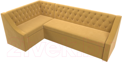 Уголок кухонный мягкий Лига Диванов Мерлин левый / 109418L (микровельвет желтый)