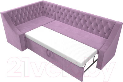 Уголок кухонный мягкий Лига Диванов Мерлин левый / 109420L (микровельвет сиреневый)