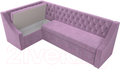 Уголок кухонный мягкий Лига Диванов Мерлин левый / 109420L (микровельвет сиреневый)