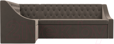 Уголок кухонный мягкий Лига Диванов Мерлин левый / 109424L (велюр коричневый)