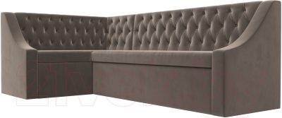 Уголок кухонный мягкий Лига Диванов Мерлин левый / 109424L (велюр коричневый)