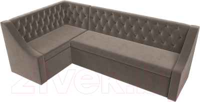 Уголок кухонный мягкий Лига Диванов Мерлин левый / 109424L (велюр коричневый)