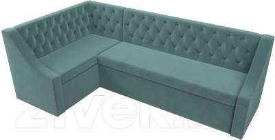 Уголок кухонный мягкий Лига Диванов Мерлин левый / 109425L (велюр бирюзовый)