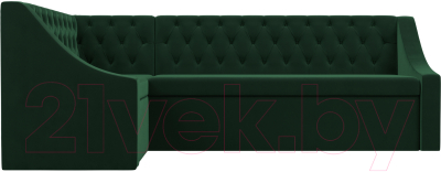 Уголок кухонный мягкий Лига Диванов Мерлин левый / 109426L (велюр зеленый)