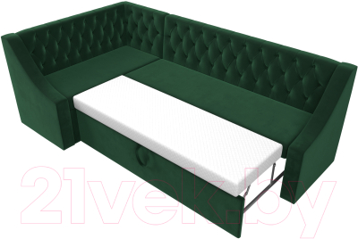 Уголок кухонный мягкий Лига Диванов Мерлин левый / 109426L (велюр зеленый)