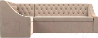 Уголок кухонный мягкий Лига Диванов Мерлин левый / 109427L (велюр бежевый)