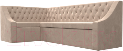 Уголок кухонный мягкий Лига Диванов Мерлин левый / 109427L (велюр бежевый)