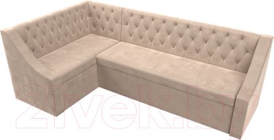 Уголок кухонный мягкий Лига Диванов Мерлин левый / 109427L (велюр бежевый)