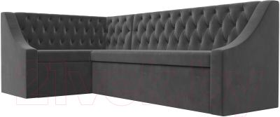 Уголок кухонный мягкий Лига Диванов Мерлин левый / 109428L (велюр серый)