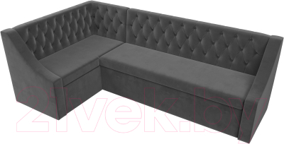 Уголок кухонный мягкий Лига Диванов Мерлин левый / 109428L (велюр серый)
