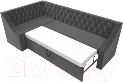 Уголок кухонный мягкий Лига Диванов Мерлин левый / 109428L (велюр серый)