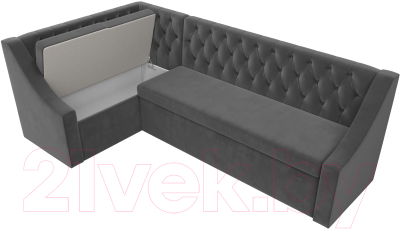 Уголок кухонный мягкий Лига Диванов Мерлин левый / 109428L (велюр серый)