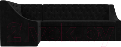 Уголок кухонный мягкий Лига Диванов Мерлин левый / 109429L (велюр черный)