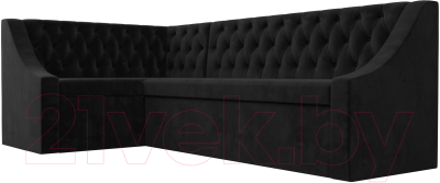 Уголок кухонный мягкий Лига Диванов Мерлин левый / 109429L (велюр черный)