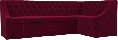 Уголок кухонный мягкий Лига Диванов Мерлин правый / 109417 (микровельвет бордовый) - фото