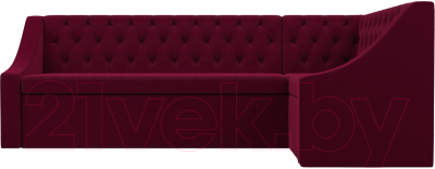 Уголок кухонный мягкий Лига Диванов Мерлин правый / 109417 (микровельвет бордовый)