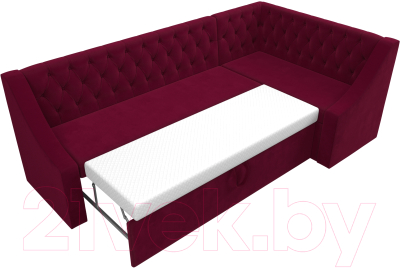 Уголок кухонный мягкий Лига Диванов Мерлин правый / 109417 (микровельвет бордовый)
